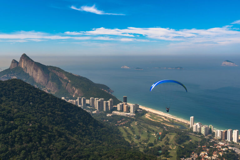 Experience the thrill of paragliding over Rio de Janeiro’s beaches and landmarks