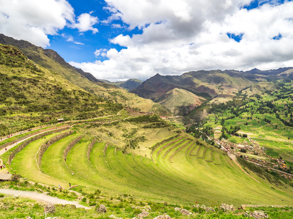 Experience the thrill of paragliding over the Sacred Valley in Peru, taking in panoramic views of the Andean mountains and ancient ruins