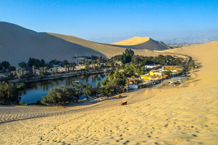 Take a flight tour over the Nazca Lines and Huacachina, exploring the ancient geoglyphs and stunning desert oasis from above