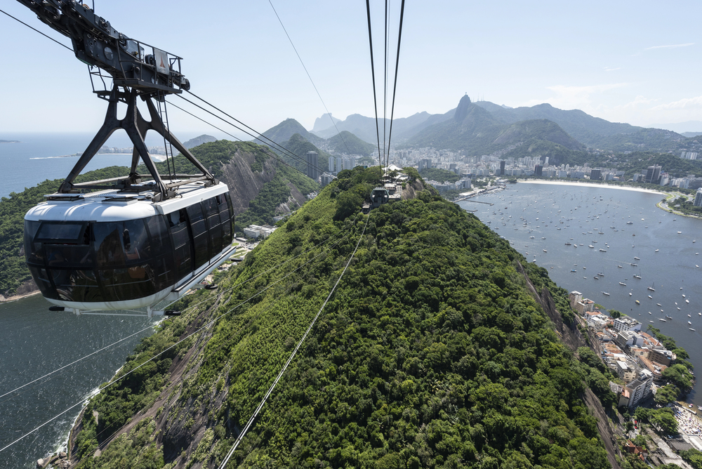 Experience stunning panoramic views from Sugarloaf Mountain in Rio de Janeiro, Brazil